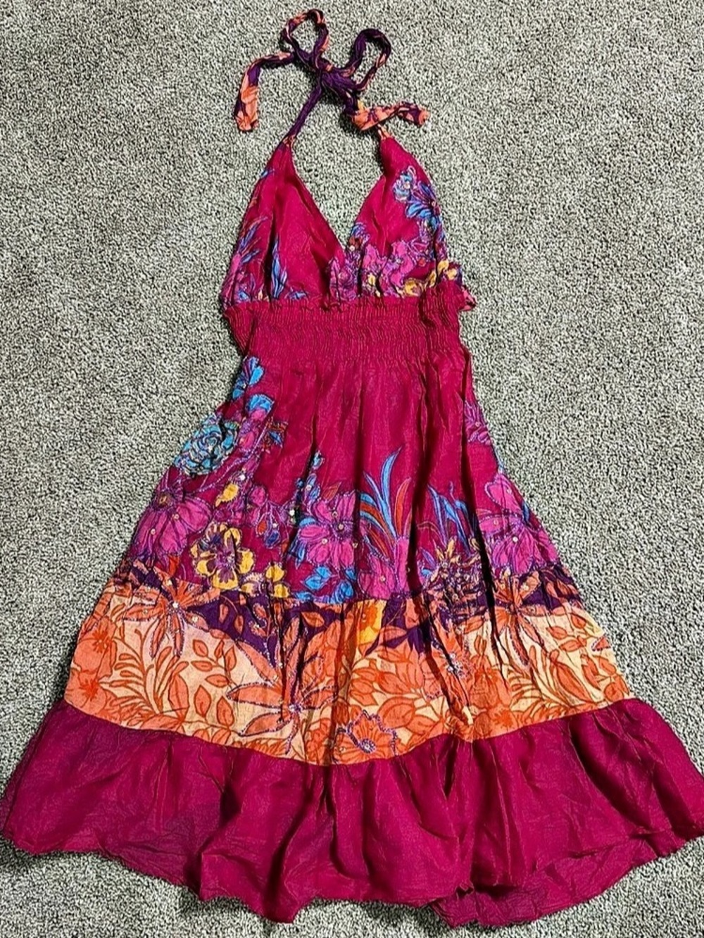 Mac & Jac Floral Maxi Dress in Pink & Orange